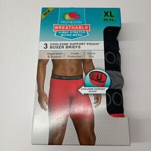 Fruit of the Loom Men's Breathable Micro-Mesh Boxer Briefs 3 Pack Size XL 40-42